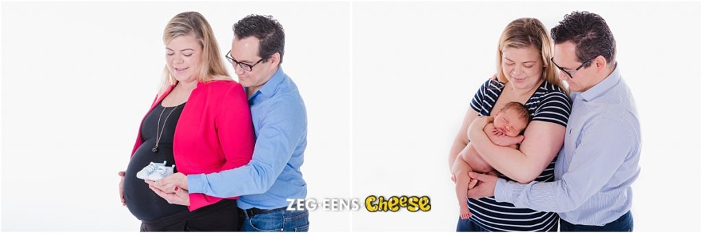Newborn fotoshoot Rotterdam zwanger boor en na