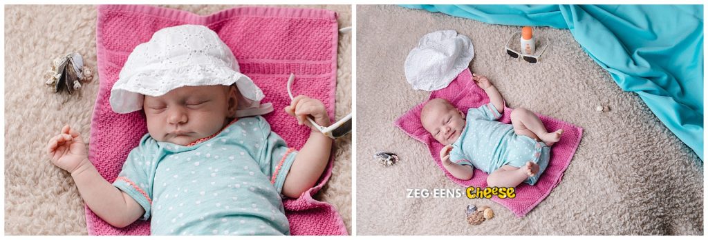 Newbornfotoshoot studio Rotterdam strand thema