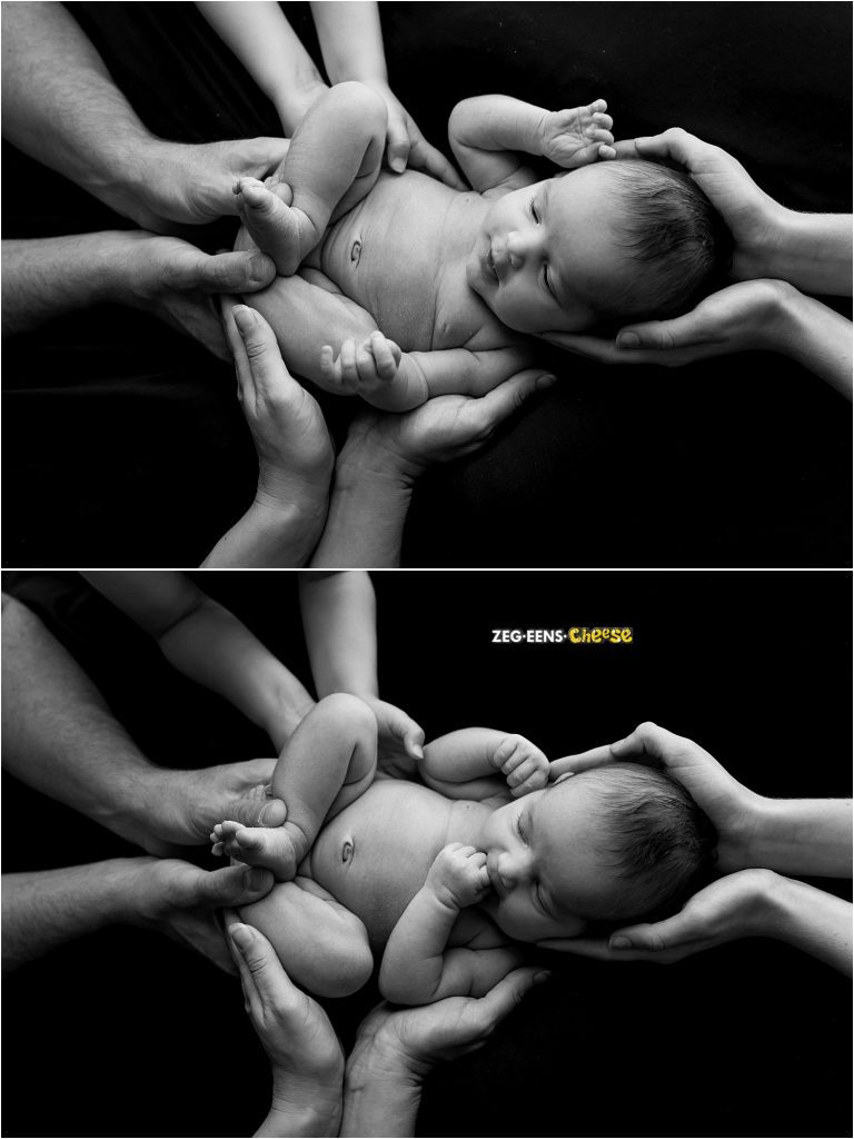 Newbornfotoshoot op handen